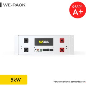 Resim WERER ENERGY 48V 100Ah - 5kW LiFePO4 Rack Series Bluetooth'lu Lityum Demir Fosfat Akü 