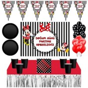 Resim Minnie Mouse 8 Kişilik Afişli Masa Etekli Doğum Günü Parti Mal 