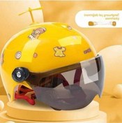 Resim Tongxida Çocuk Kask Pil Araba Yarı Kask Güneş Koruyucu Sevimli Baret 2-8 Yaş Pembe, Mavi, Sarı Sarı 