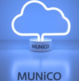 Resim Munico Bulut Formlu Neon Masa Işığı – USB ve Pilli, Loş Işık Tonlu, Güvenli ve Eğlenceli Kullanım 