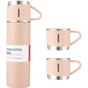 Resim Youmex 500ml 304 Çelik Termos Bardak, 12 Saat Isı Saklama, Kaçırmaz, 3 Kapaklı, Ev/outdoor/seyahat İçin, Pembe Hediyelik Kutulu Set GÜMÜŞ 