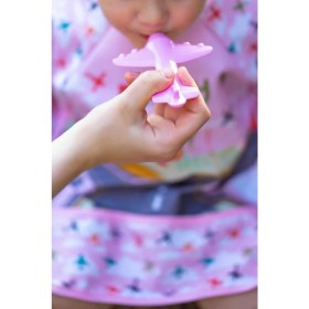 Resim Mai Perla Uçak Geliyor Sıvı Geçirmez Mama Önlüğü ve Mama Kaşığı 0-2 Yaş Unisex Pembe 