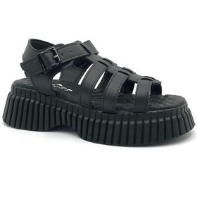 Resim Feles Ortapedik Kalın Taban Kadın Sandalet Siyah 