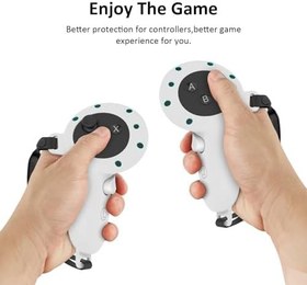 Resim Meta Quest 3 için VR Denetleyici Kavramaları Kapağı, Silikon Koruyucu Kılıf Aksesuarları, Yumuşak Kavramalar Mafsal Askılı Deri Kılıf (Siyah) 
