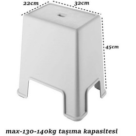 Resim Geseus Banyo Taburesi Büyük Boy Çok Amaçlı Tabure Açık Gri-481 