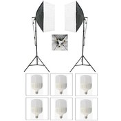 Resim 3 Duylu Softbox (2 Adet) + 2 M Işık Ayağı+Lambalı Top 27000 Lümen 