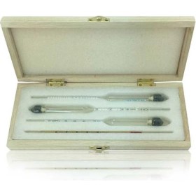 Resim Ahşap Kutulu Alkolmetre ve Mezür Seti 0-40-70-100 