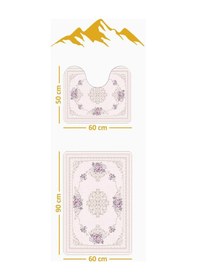 Resim Modern Desenli Dijital Baskı 3 Lü Banyo Paspas Takımı Yıkanabilir Kaymaz Tabanlı Klozet Takımı Klz0056 Renkli 