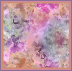 Resim Armine Çiçek Desenli Saf İpek Twill Eşarp 9310d 84 Pembe 