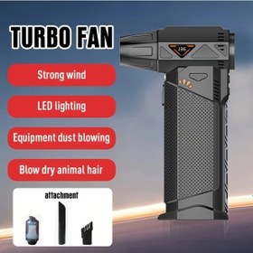Resim Chuangyinshop Multifunctional Turbojet Fan Vacuum Cleaner Accessories 2 İn 1 Üfleme Ve Emme Güçlü Turbo Jet Fan 2 Mod 260g Rüzgar Basıncı 220w Led Aydınlatma 