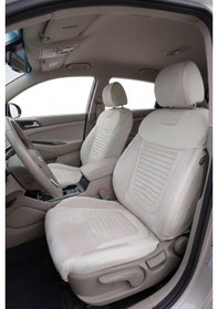 Resim Bej - Bej Panda Hyundai Tucson Elite 2021 - 2026 Arası Uyumlu Araca Özel Taytüyü Oto Koltuk Kılıfı 