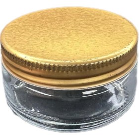 Resim 50ml Şeffaf Cam Krem Kavanozu Gold Kapaklı, 24 Adet, Kozmetik Kavanoz,krem Kavanozu, Cam Kavanoz Şeffaf 