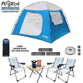 Resim Argeus Skydome 3 Kişilik 3 Mevsim Kamp Çadırı Seti 