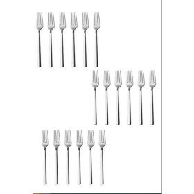 Resim Gri 18 Parça Düz Model Yemek Çatalı Takımı 