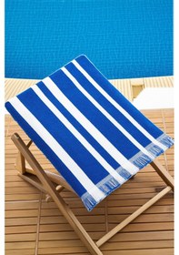 Resim Homelover Pamuklu Çizgili Püsküllü 100x170 Büyük Boy Plaj Havlusu 