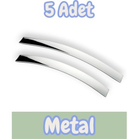 Resim Eko Şahin Yay Alüminyum Metal Lüks Modern Mobilya Çekmece Mutfak Dolabı Kulpu Krom (5 Adet) 