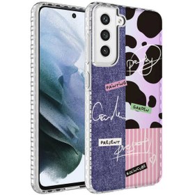 Resim Genel Markalar Galaxy S21 FE Uyumlu Airbag Kenarlı Renkli Desenli Silikon ZYL Elegans Kılıf-NO8 