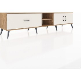 Resim Hyperion Tv Ünitesi 2 Raflı Tek Çekmeceli 2 Kapaklı 220x44x51 Çam-aytaşı Aytası/aytası - Atlas Çam 