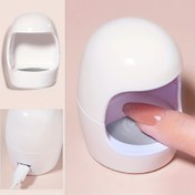 Resim Mini Q Şekilli Tırnak Lambası, USB ile Çalışan Hızlı Kurutma LED Jel Kürleme Lambası, Evde DIY Tırnak Sanatı İçin, Beyaz Yumurta Kabuğu Desenli, Taşınabilir 