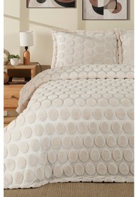 Resim Jakarlı Welsoft Tek Kişilik Yatak Örtüsü Seti 180x240 Cm Perle Ekru 