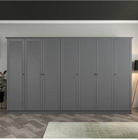 Resim Kale 7 Kapaklı 4ç Taçlı Dolap Antrasit Mebran Panjur Antrasit 210cm Antrasit 