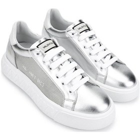 Resim Mario Valentino Kadın Hakiki Deri Metalik Sneakers & Spor Ayakkabı 1040 91v1311 Bn Ayk Y25 Sılver/whıte Gümüş 