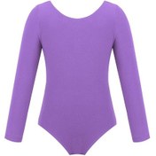 Resim Lavanta Kızlar Yürümeye Başlayan Uzun Kollu Leotard Jimnastik Bale Leotard Tulum Dans Kostümleri Lila 