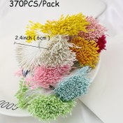 Resim 370 Adet Paket 6.1cm Beyaz Gül Çiçek Aksesuarları DIY El İşleri & Düğün Dekoru için - Polyester Lif, Dokumasız Kumaş 