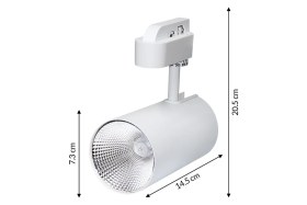 Resim Hero Led 3 Adet Beyaz Kasa 30W Ray Spot+1 Mt. Raylı Mağaza ve Vitrin Armatürü – BEYAZ IŞIK 