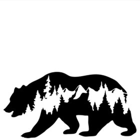 Resim habune Ayı Figürü İçinde Doğa Sticker 10 X 5 Cm 