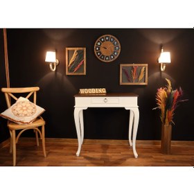 Resim Wooding 80 Cm Çekmeceli Masif Beyaz Ceviz Dresuar (548586126) 