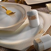 Resim Aryıldız Bone Square Petek 60 Parça 12 Kişilik Yemek Takımı 