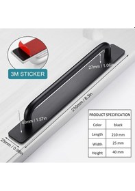 Resim Novahub 2'li Kendinden Yapışkanlı Dolap Kolu, Alüminyum Alaşım Duş Tutamacı, Delme Gerektirmeyen Çözüm 