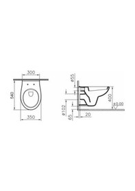 Resim VitrA Arkitekt Asma Klozet,yavaş Kapak,gömme Rezervuar Tam Set 800-2027 Beyaz 