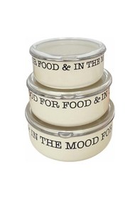 Resim Mien Emaye 3 Lü Saklama Kabı Seti Fildişi Emy-1020b 