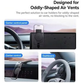 Resim Araç Içi Telefon Tutucu Ayarlanabilir Torpido Magsafe Mıknatıslı Bükülebilir Mıknatıslı Fulltech Siyah Black 