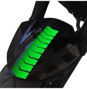 Resim Ok Tasarımlı Floresan Yeşil Çamurluk Kask Sticker Çınar Extreme 