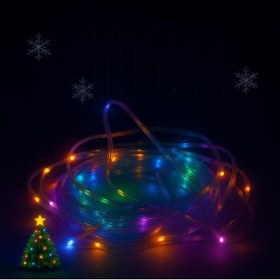 Resim Helios Yılbaşı Ağacı Rgb Led Işık 10 Metre USB Girişli ( Şeffaf ve Esnek Pvc Kaplıdır. Su Geçirmez ) 