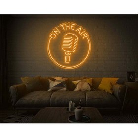Resim On The Aır Yazılı Mikrofon Figürlü Neon Tabela Turuncu 