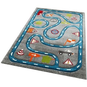 Resim Eko Halı Eko Kids Kds 19 Grey Blue Hav Toz Vermez Çocuk Odası Halısı - 120x180 Gri 