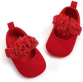 Resim GALPADA 1 Çift Çocuk Bale Ayakkabıları Çocuk Bale Ayakkabıları İpli Bale Ayakkabıları Rahat Dans Ayakkabıları Bebek Yürüteci Bebek Beşik Kız Dans Ayakkabıları Dans Daireler Güller Bebek 