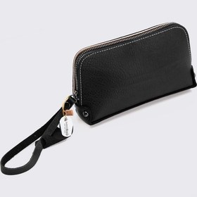 Resim Westbag Unisex Hakiki Dana Derisi Bileklikli El Tutmalı Clutch Çanta Siyah 
