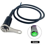 Resim Yeşil Led Motosiklet Anahtarı Açık + Kapalı Gidon Montaj Alüminyum Alaşımlı Su Geçirmez 12 Sis Işık Lambaları Yedek Parça 44560822 