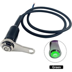 Resim Yeşil Led Motosiklet Anahtarı Açık + Kapalı Gidon Montaj Alüminyum Alaşımlı Su Geçirmez 12 Sis Işık Lambaları Yedek Parça 44560822 
