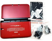 Resim Maitlan Kırmızı Renk 3DSXL Ekstra Muhafaza Kılıfı Kabukları Komple Set Değiştirme, Eski Büyük 3DS XL/LL 3DSLL Konsol için, Dış Muhafaza Kapak Plakaları + Düğmeler/Vidalar/Kalemler/Pedler/Koruyucu/Çıkartmalar 