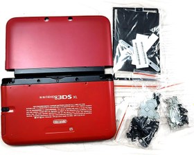 Resim Maitlan Kırmızı Renk 3DSXL Ekstra Muhafaza Kılıfı Kabukları Komple Set Değiştirme, Eski Büyük 3DS XL/LL 3DSLL Konsol için, Dış Muhafaza Kapak Plakaları + Düğmeler/Vidalar/Kalemler/Pedler/Koruyucu/Çıkartmalar 