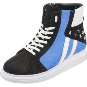 Resim Costo Shoes ALA301 Siy-Mavi Büyük Numara Dana Derisi Rahat Geniş Kalıp Erkek Bot 46 
