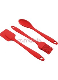Resim Cemre 3'lü Silikon Mutfak Takımı - Kırmızı 