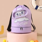 Resim Travel Karikatür Yüzme Çantası Büyük Kapasiteli Kuru ve Islak Ayırma Çantası Çok Fonksiyonlu Su Geçirmez Banyo Çantası Seyahat Spor Saklama Çantası (Yurt Dışından) 