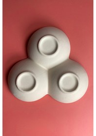 Resim 3'lü Yuvarlak Çerezlik - Küçük - Seramik Bisküvi Ham Ürün 